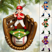 Custom Name And Number Baseball SoftBall Acrylic Ornament, Baseball SoftBall Lover Christmas Gift Vr2 T1807 VH01