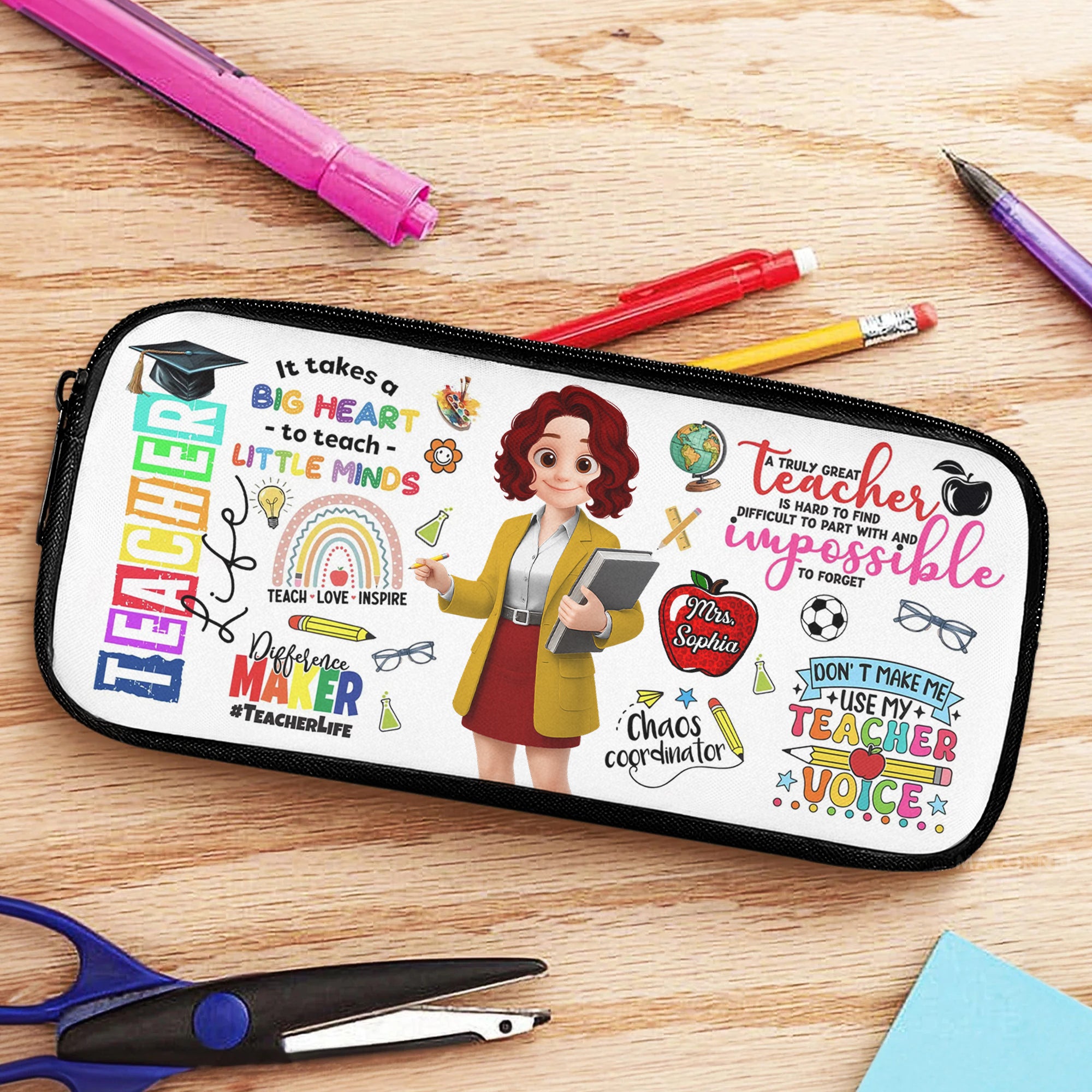 Personalized Teacher Pencil Case Gift For Teacher Tu24 Hv01