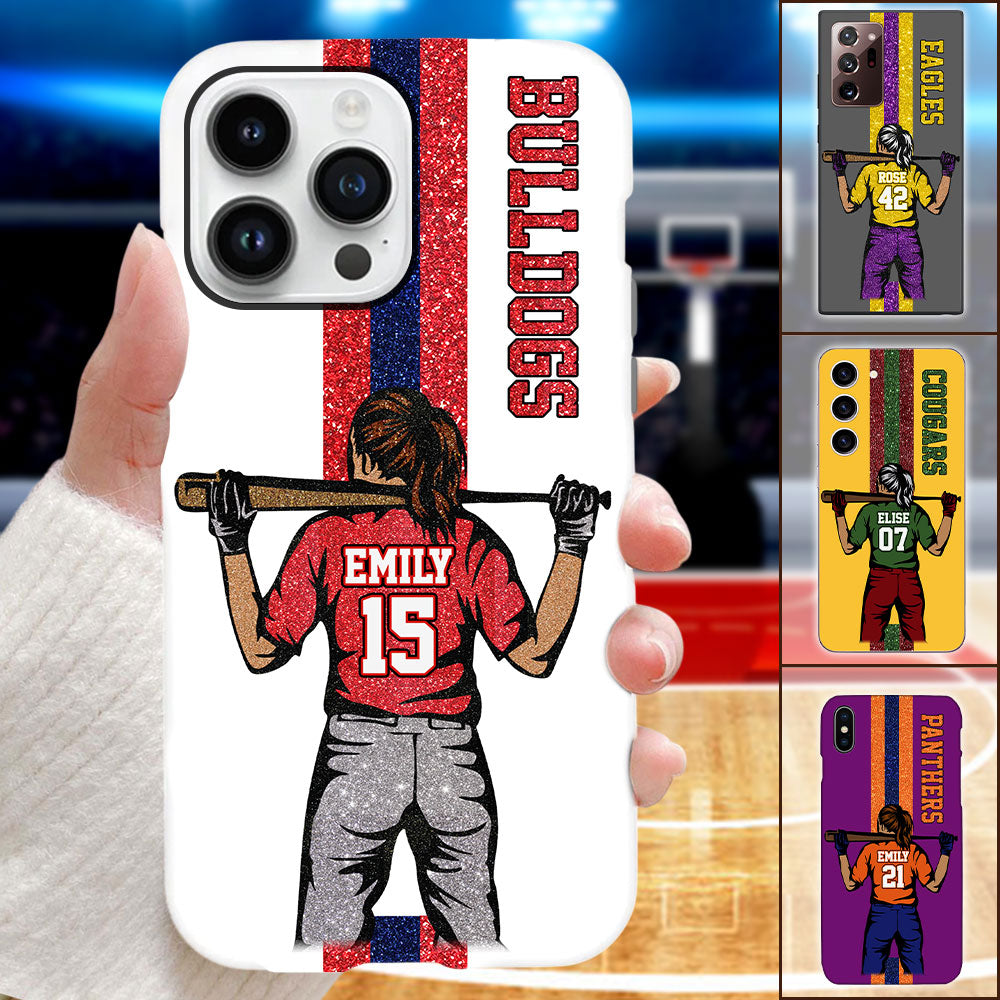 Personalized Custom Clipart Phone Case For Softball Family Lovers Tu24