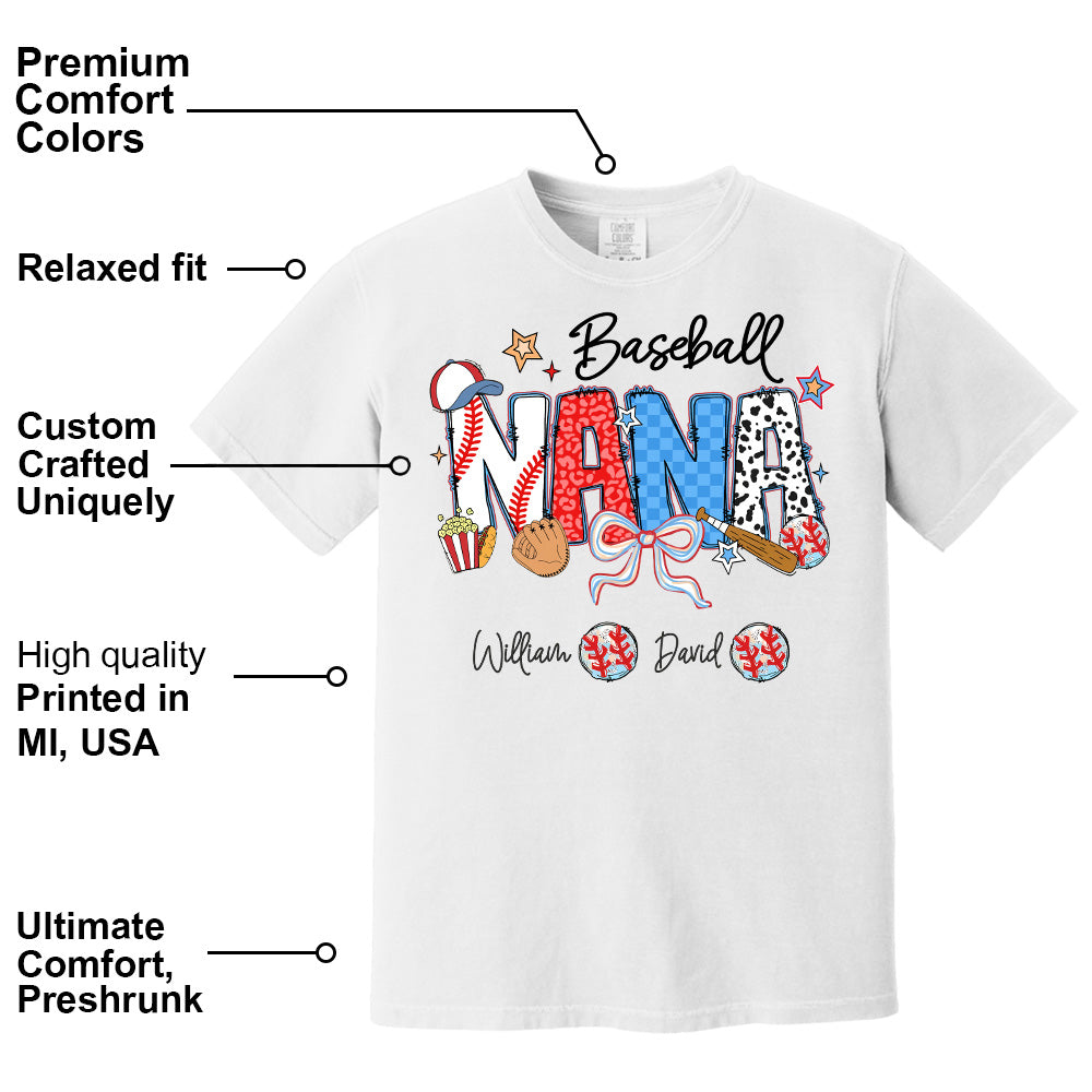 Baseball Mama - Personalized Shirt Gift For Grandma Pt99