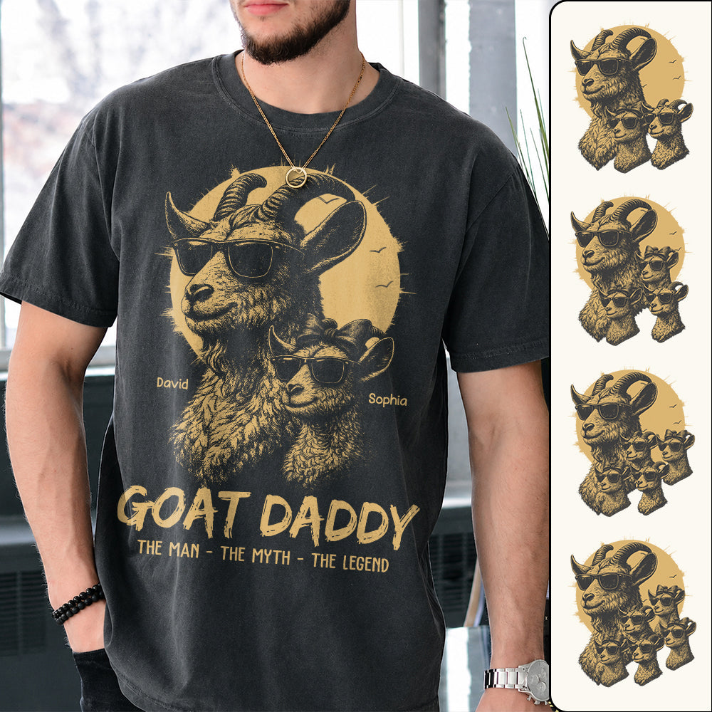 Personalized Goat Daddy Shirt, Funny Father's Day Gift For Dad L0411 Hv01
