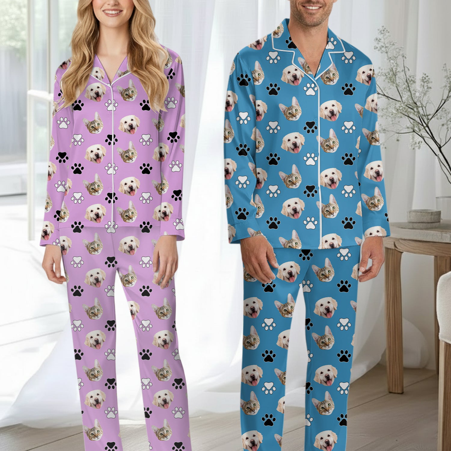 Personalized Dog Cat With Paw Christmas Pajamas For Pet Lover T1807 Hv01