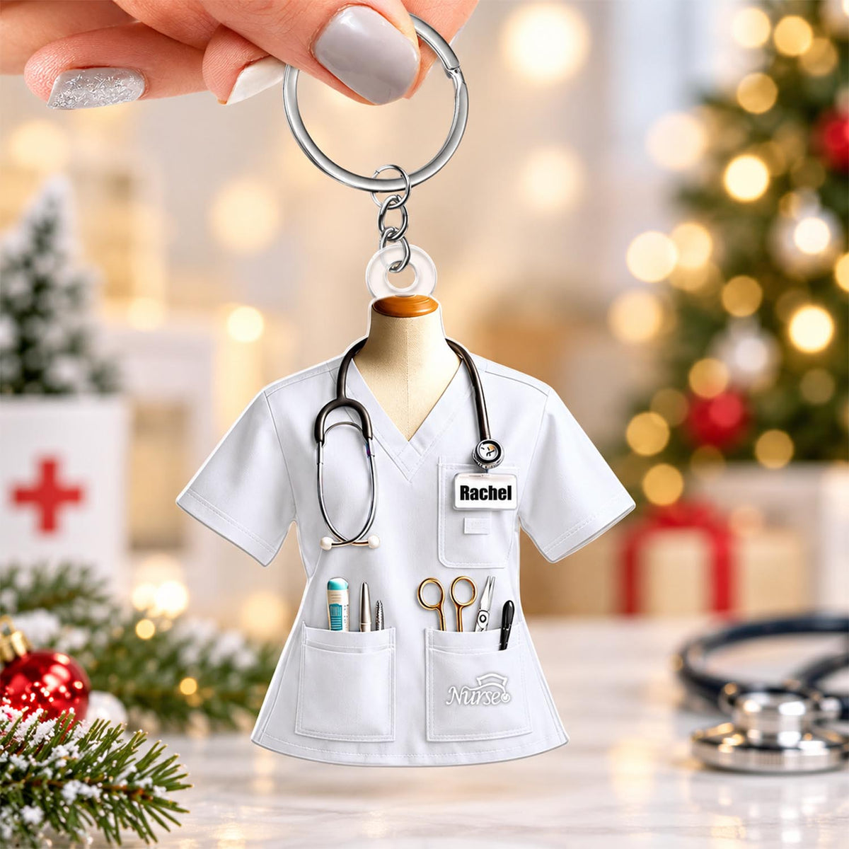 Custom Name Nurse Uniform Personalized Acrylic Keychain Pt99