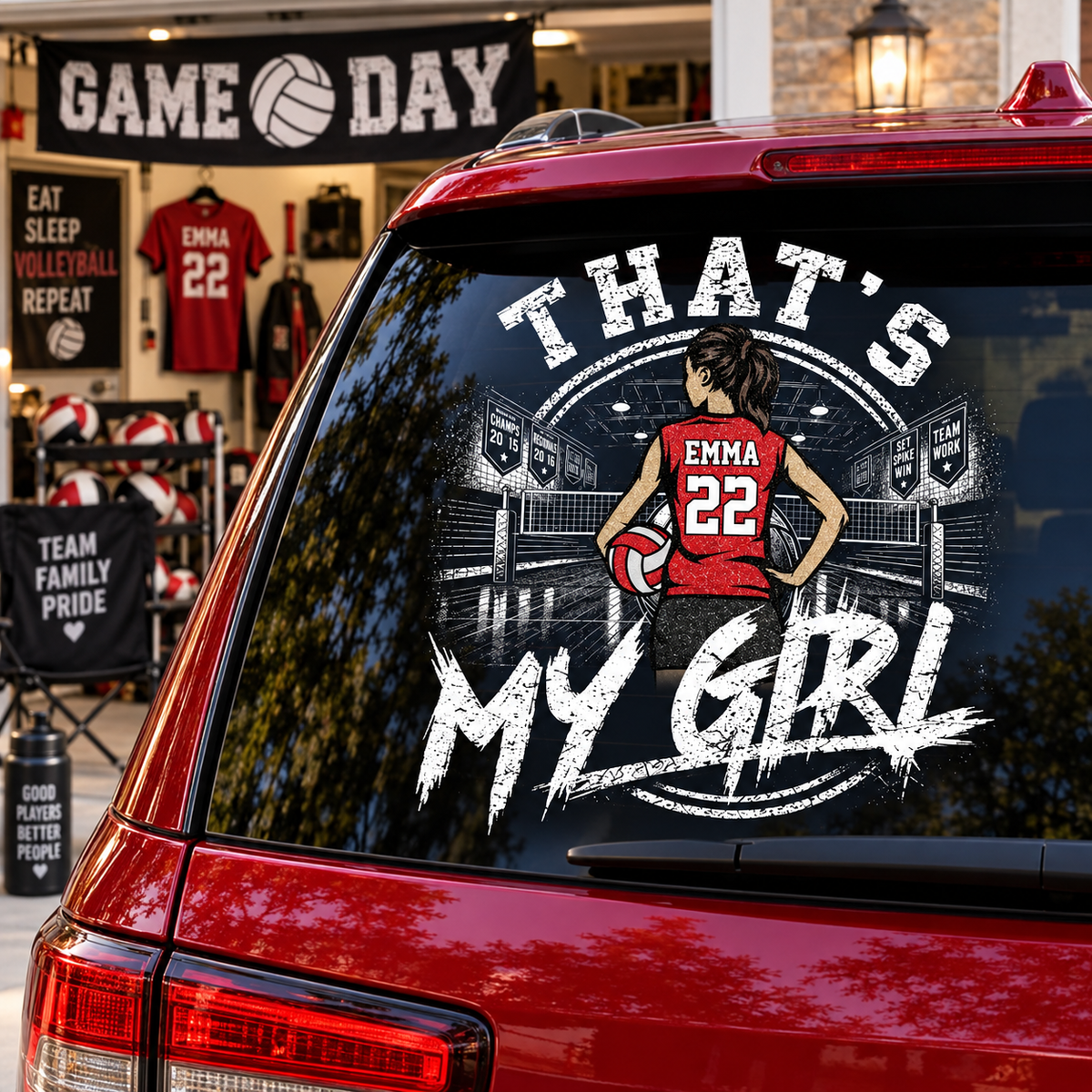 Personalized That's My Girl Car Decal, Custom Volleyball Player Sticker, Gift for Sports Moms and Dads T1807 T24