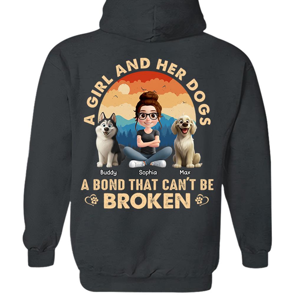 A Girl And Her Dog A Bond That Can't Be Broken - Personalized Shirt - Gift For Dog Lover Vr2 T1807 Hv01