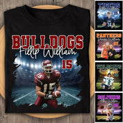 Football Personalized Shirt Custom Photo And Team Name, Custom Bootleg Rap Tee Football