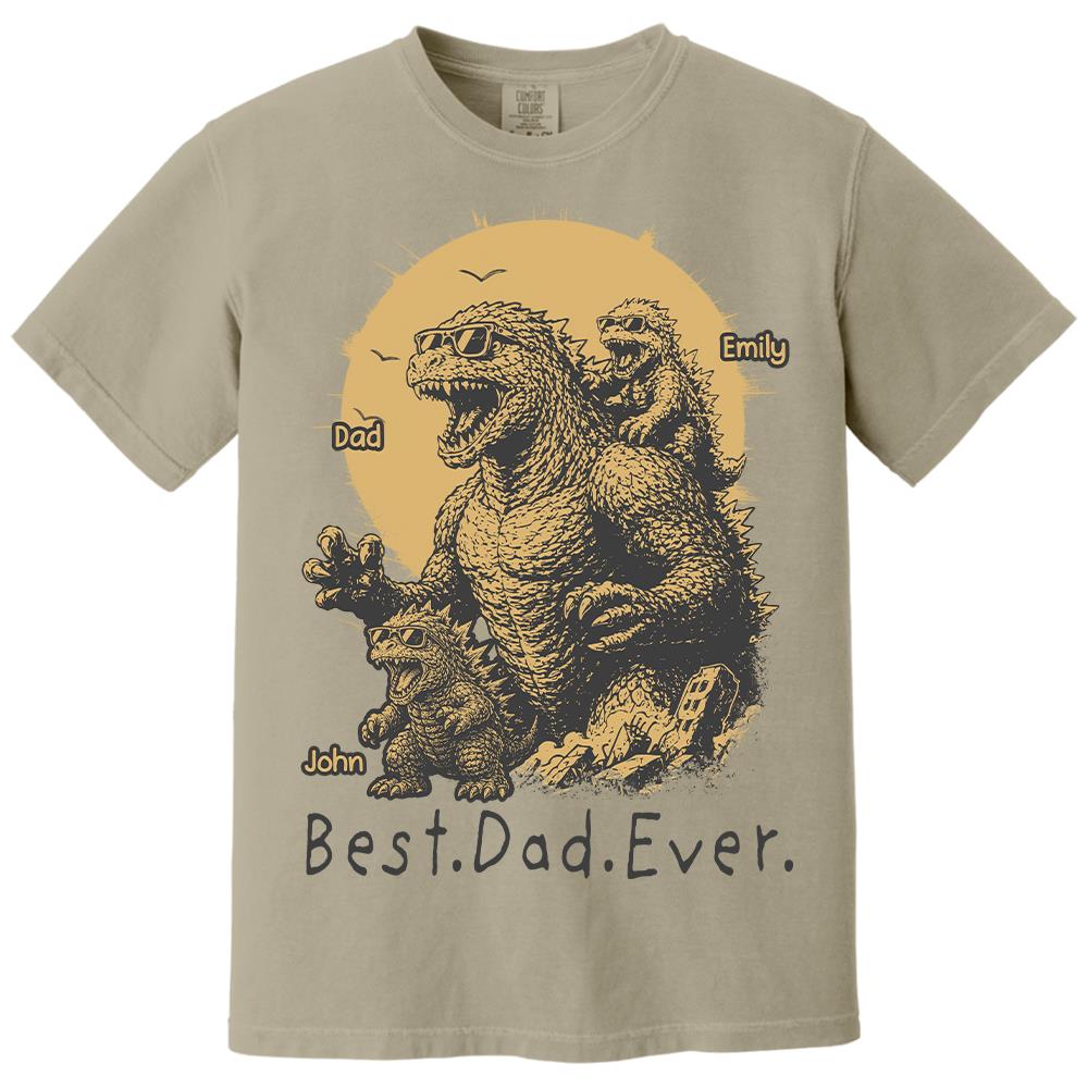 Personalized Best Dad Ever Dadzilla T-Shirt Father Day Gifts for Dad Funny Papa Tshirt Cool Daddy Dinosaur Tee Vr2