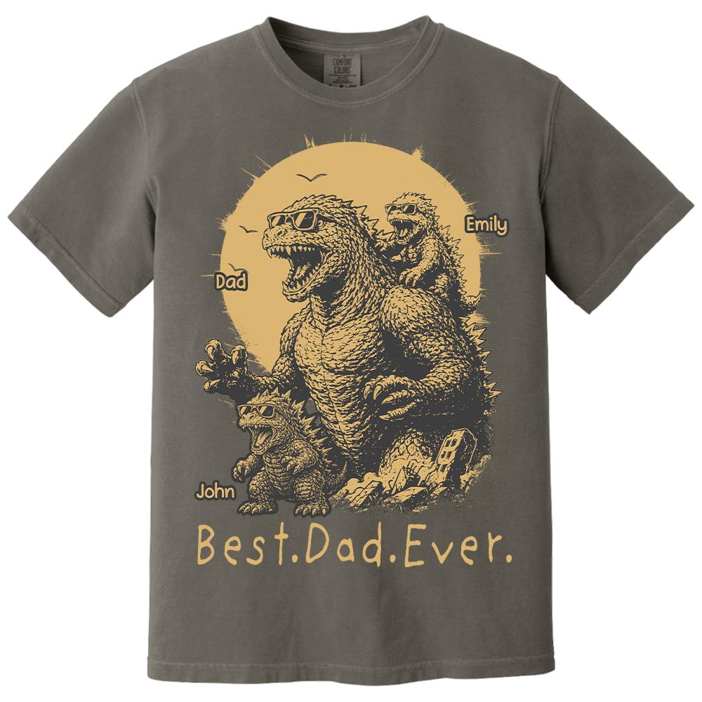 Personalized Best Dad Ever Dadzilla T-Shirt Father Day Gifts for Dad Funny Papa Tshirt Cool Daddy Dinosaur Tee Vr2