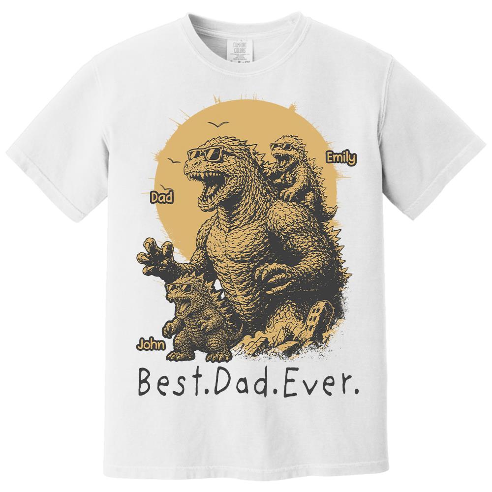 Personalized Best Dad Ever Dadzilla T-Shirt Father Day Gifts for Dad Funny Papa Tshirt Cool Daddy Dinosaur Tee Vr2