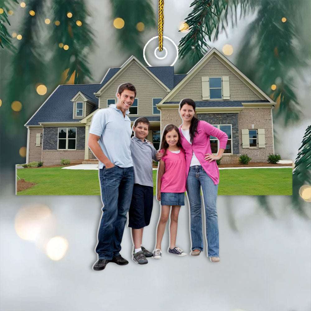 Family Christmas Custom Moment Photo Ornament - Personalized Photo Christmas 2 Layers Ornament Tu24 Pt99