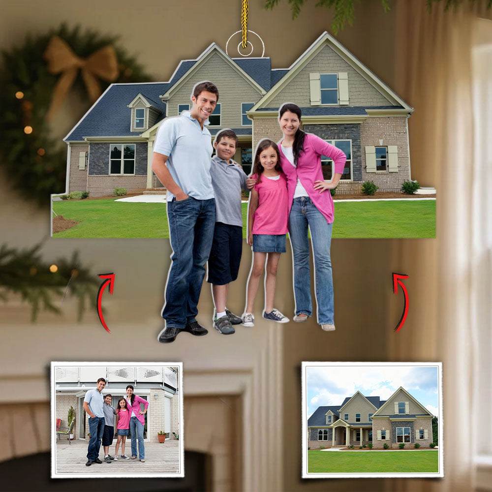 Family Christmas Custom Moment Photo Ornament - Personalized Photo Christmas 2 Layers Ornament Tu24 Pt99