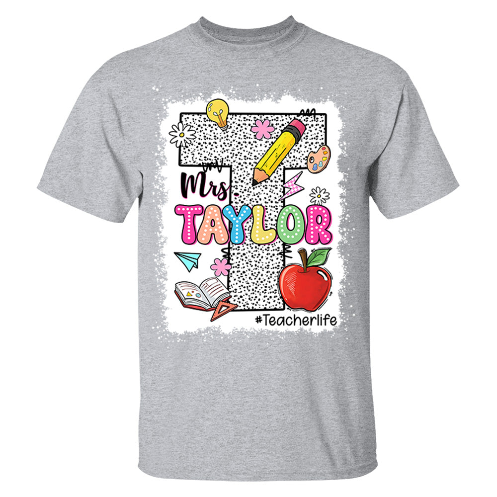 Teacher Name Custom Design, Back To School Teacher Personalized Shirt, Appreciation Gift For Teacher Tu24 Do99