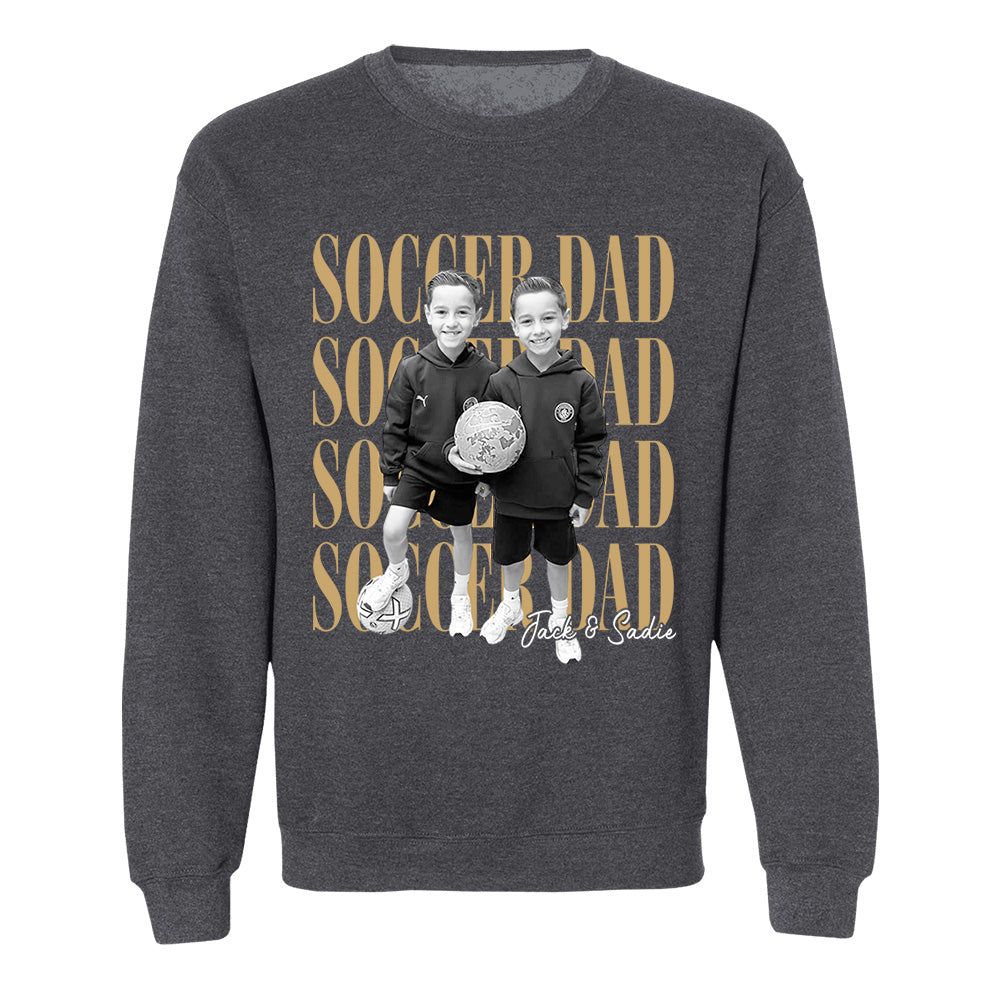 Soccer Dad Shirt, Personalized Photo Shirt for Dad, Custom Soccer Dad Tee, Father’s Day Gift for Soccer Dad, Sports Dad T-Shirt Na02 VH01