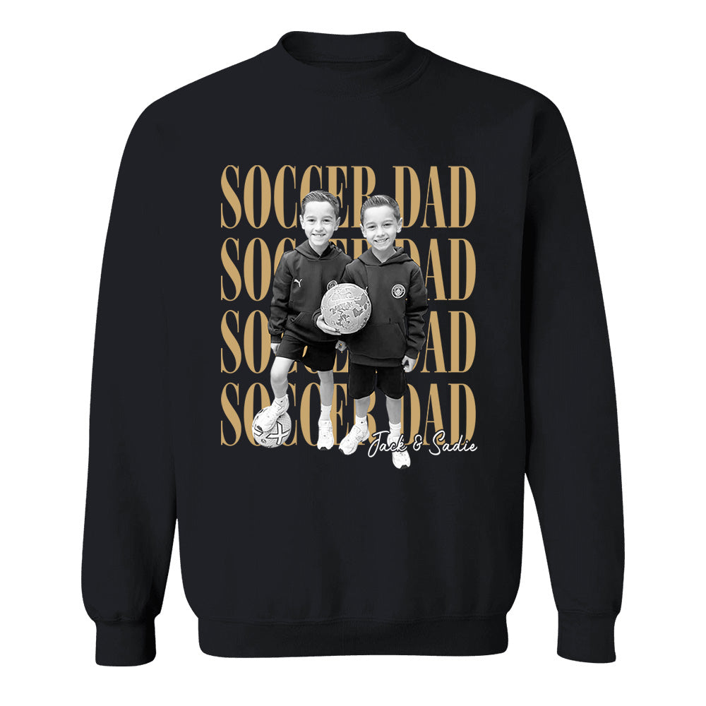 Soccer Dad Shirt, Personalized Photo Shirt for Dad, Custom Soccer Dad Tee, Father’s Day Gift for Soccer Dad, Sports Dad T-Shirt Na02 VH01