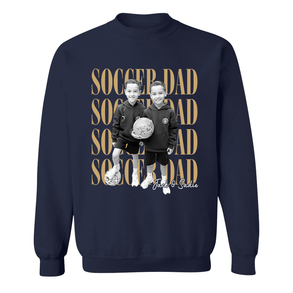 Soccer Dad Shirt, Personalized Photo Shirt for Dad, Custom Soccer Dad Tee, Father’s Day Gift for Soccer Dad, Sports Dad T-Shirt Na02 VH01
