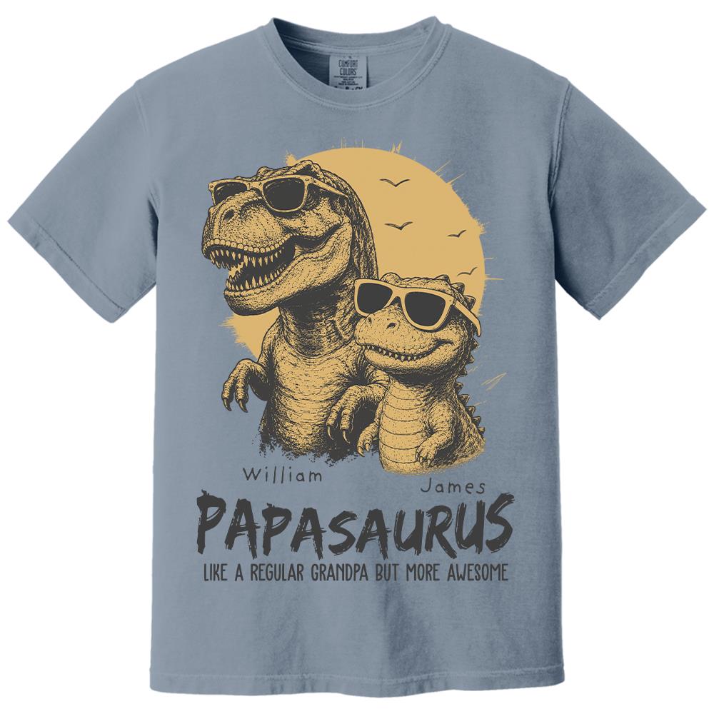 Personalized Grandpasaurus Shirt with Custom Kids Names, Funny Grandpa Family T Shirt for Papa Daddy, Father's Day Birthday Gift Hv01