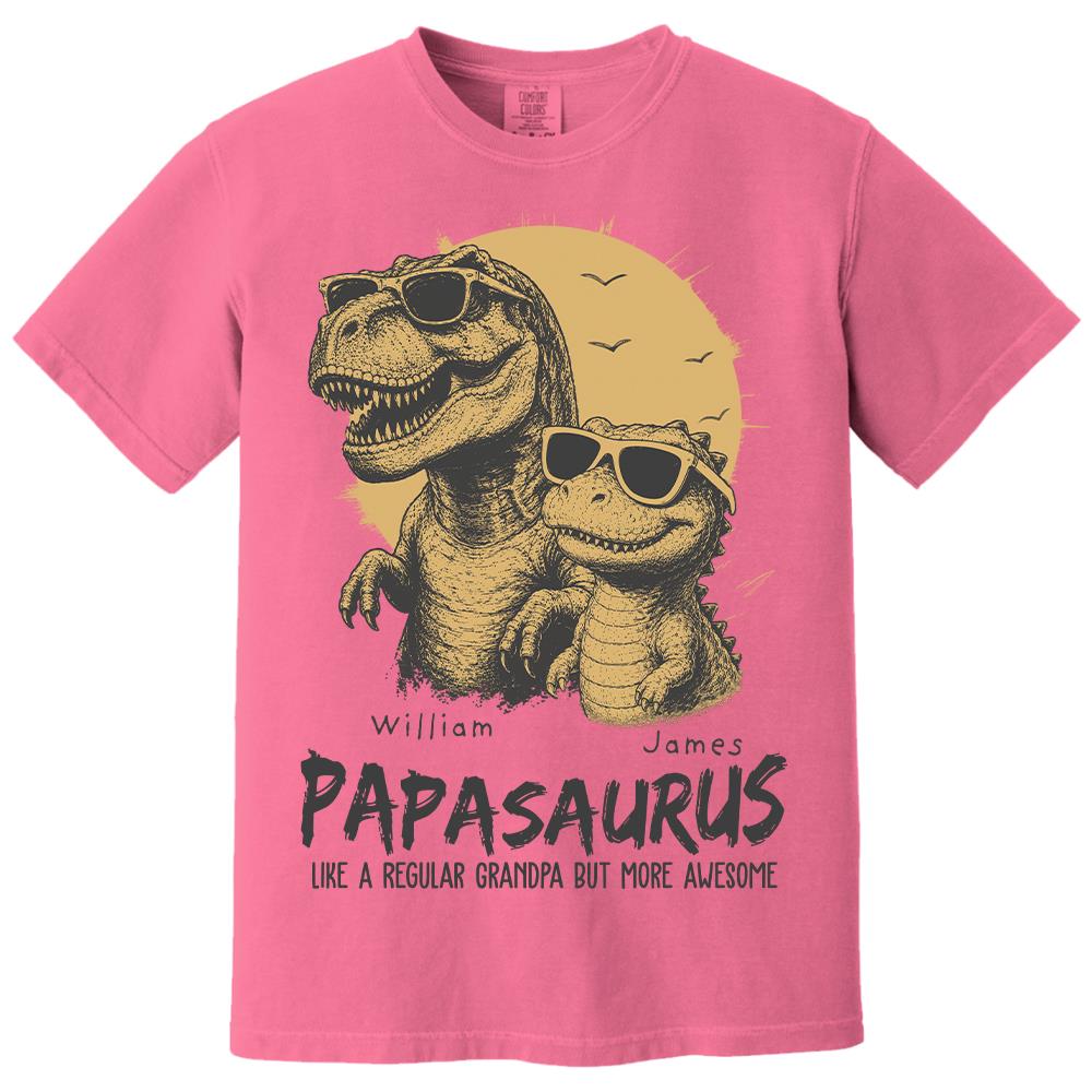 Personalized Grandpasaurus Shirt with Custom Kids Names, Funny Grandpa Family T Shirt for Papa Daddy, Father's Day Birthday Gift Hv01