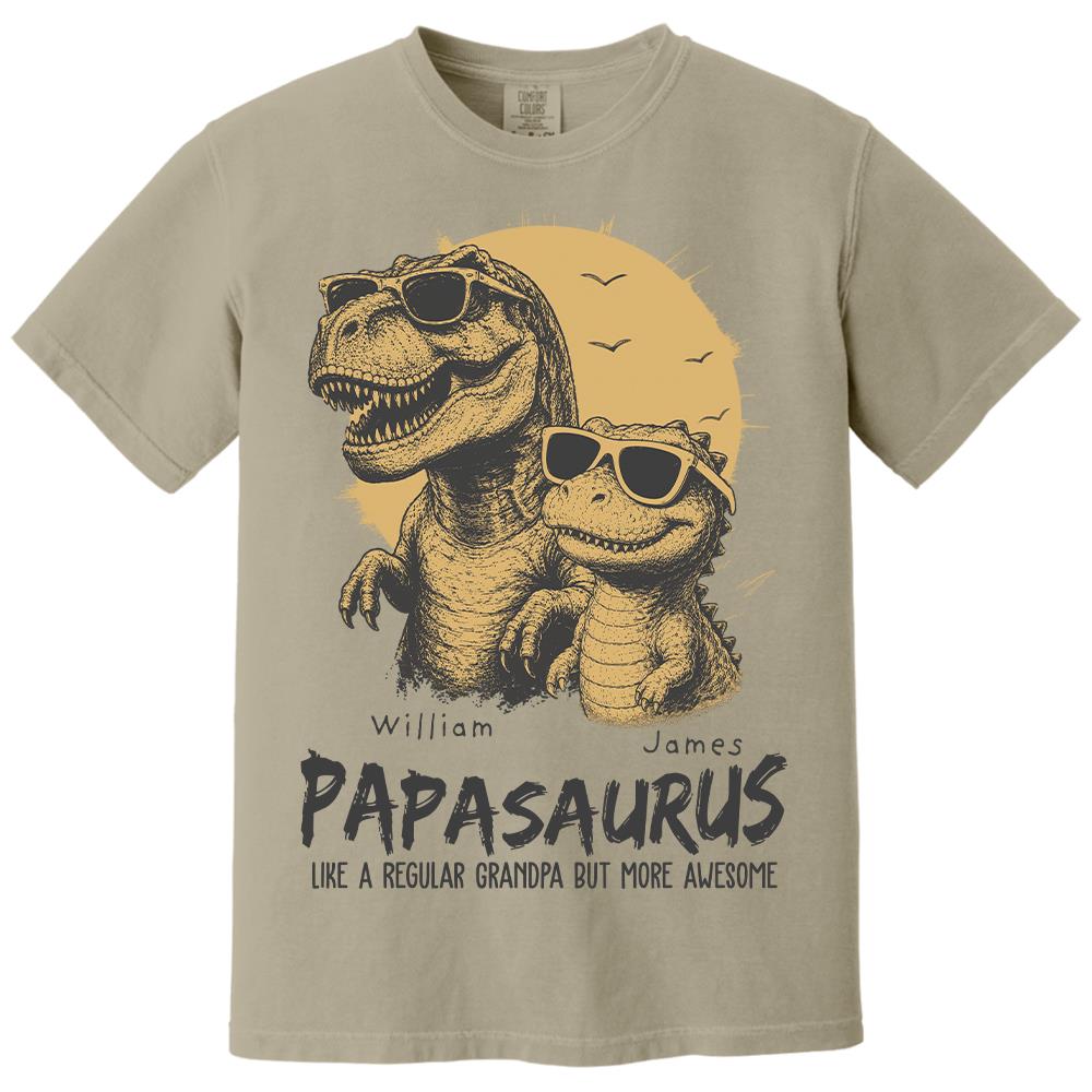 Personalized Grandpasaurus Shirt with Custom Kids Names, Funny Grandpa Family T Shirt for Papa Daddy, Father's Day Birthday Gift Hv01