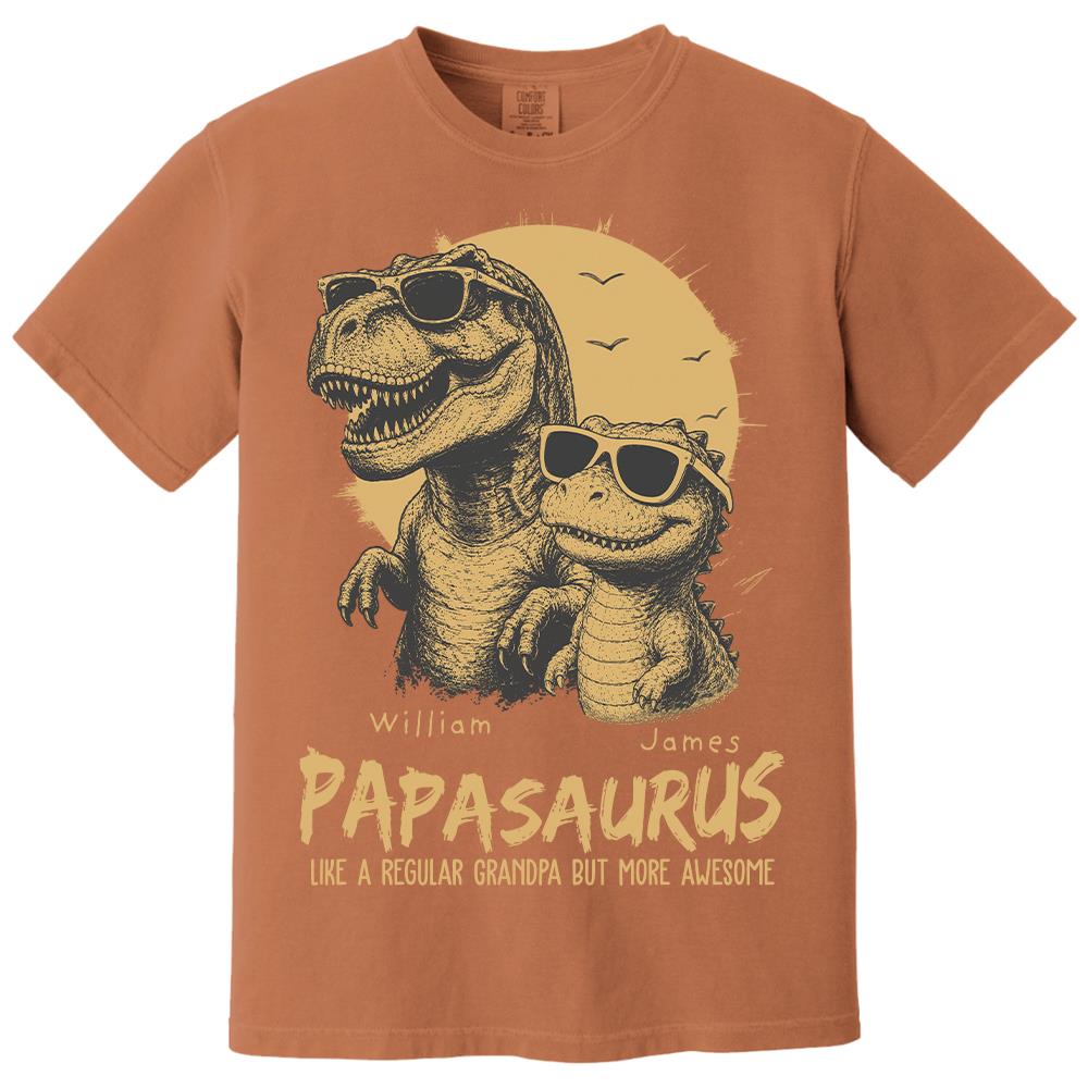 Personalized Grandpasaurus Shirt with Custom Kids Names, Funny Grandpa Family T Shirt for Papa Daddy, Father's Day Birthday Gift Hv01