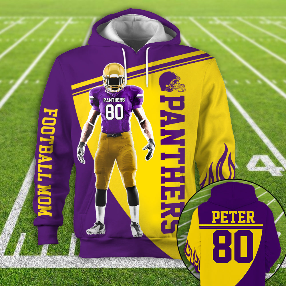 Personalzied American Football American Football Custom Player All Over Print Hoodie Shirt K1702