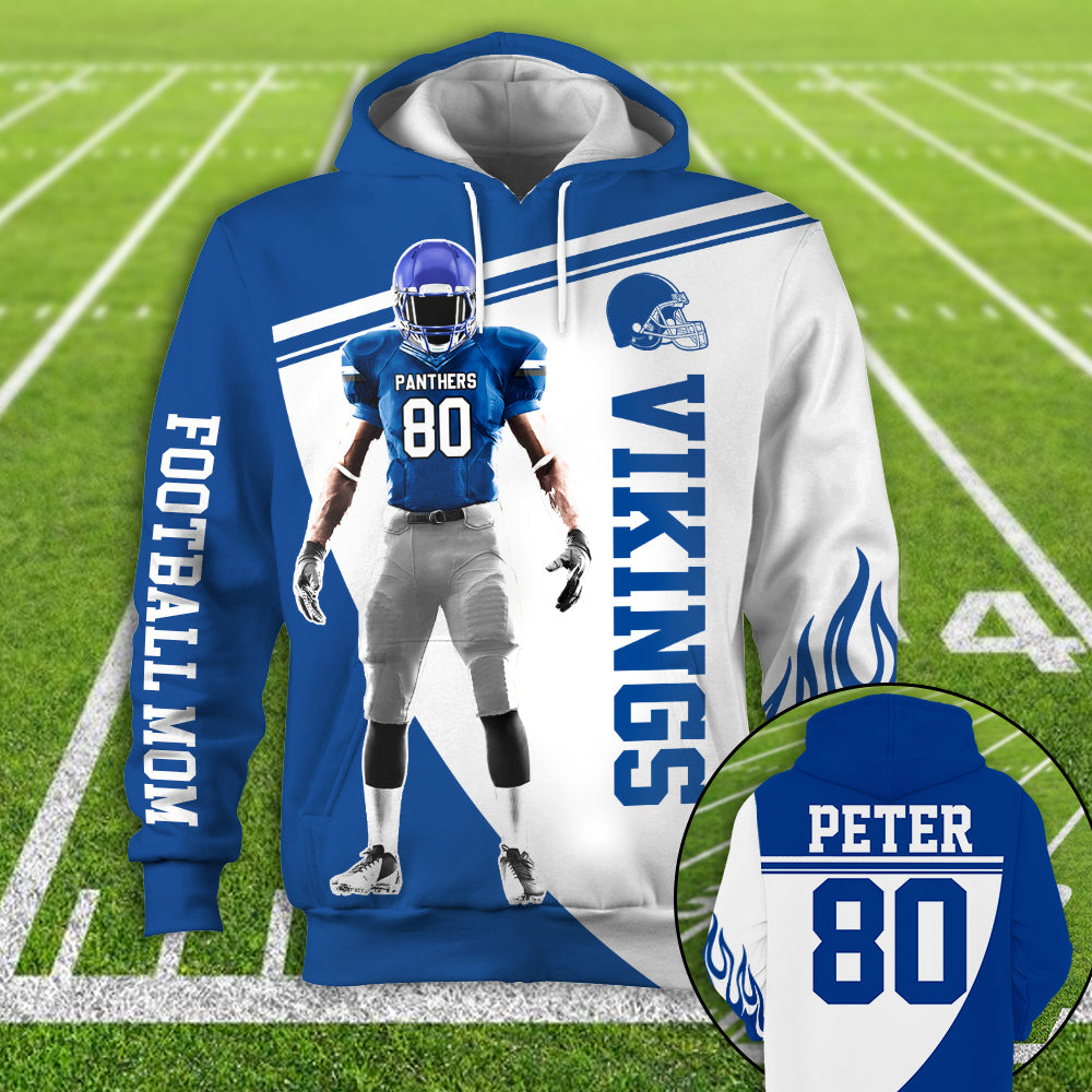 Personalzied American Football American Football Custom Player All Over Print Hoodie Shirt K1702