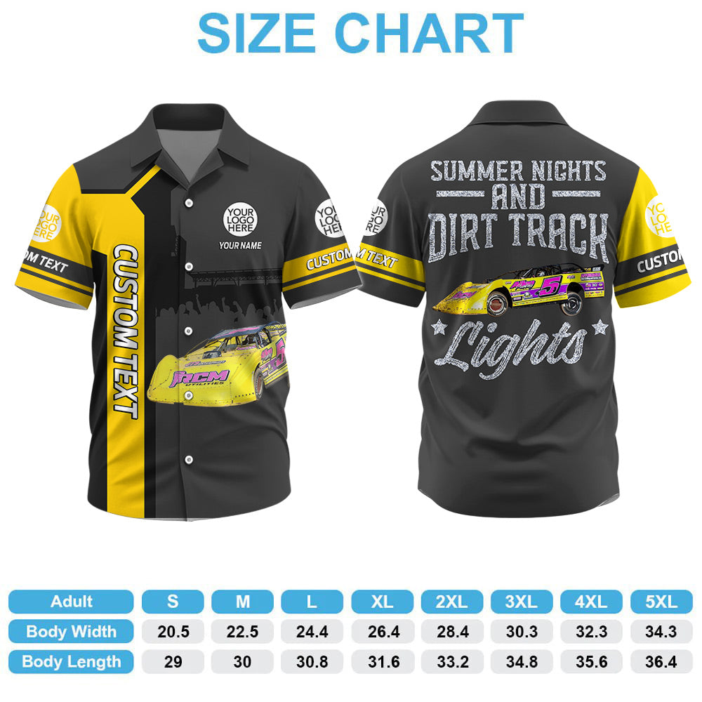 Summer Nights and Dirt Track Lights - Custom Photo Dirt Racing Shirt A2110 Do99
