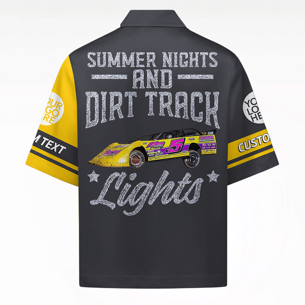 Summer Nights and Dirt Track Lights - Custom Photo Dirt Racing Shirt A2110 Do99