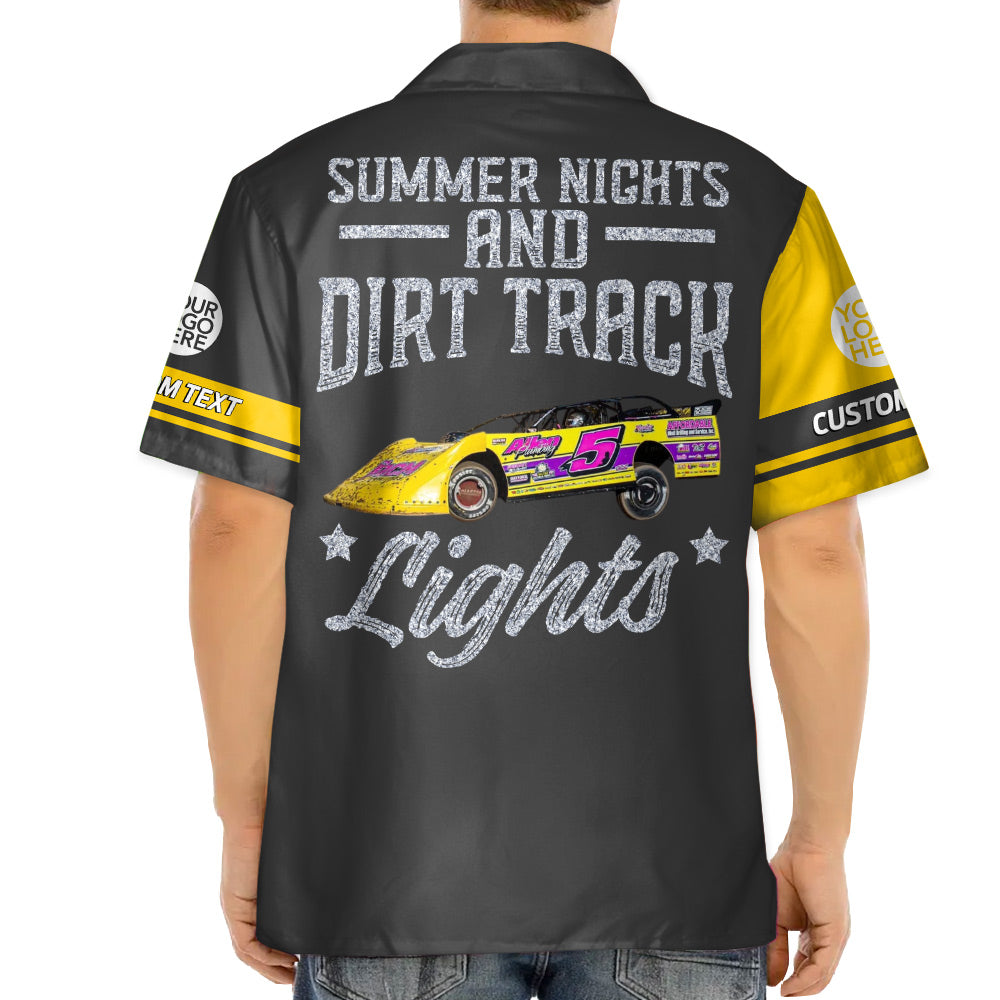 Summer Nights and Dirt Track Lights - Custom Photo Dirt Racing Shirt A2110 Do99