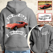I'm Not Old I'm Classic Chevrolet Corvette C3 Stingray Graphic Personalized Car's Photo Quarter Zip Hoodie Hv01