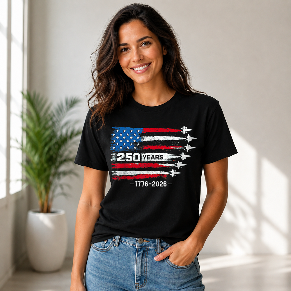USA 250th Anniversary T-Shirt, America 250 Years 1776-2026 4th of July Tee Hv01