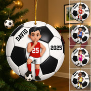 Personalized Soccer Player Ornament, Gift For Sport Lover, Soccer Team Gift, Soccer Senior Christmas Gift, Sport Fan Ornament Hv01