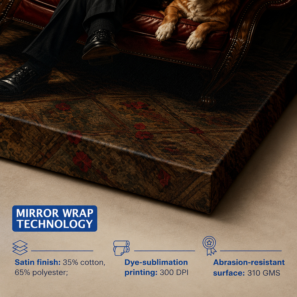 Personalized Dogfather Pet Portrait Canvas – Custom Upload Photo Dog Poster