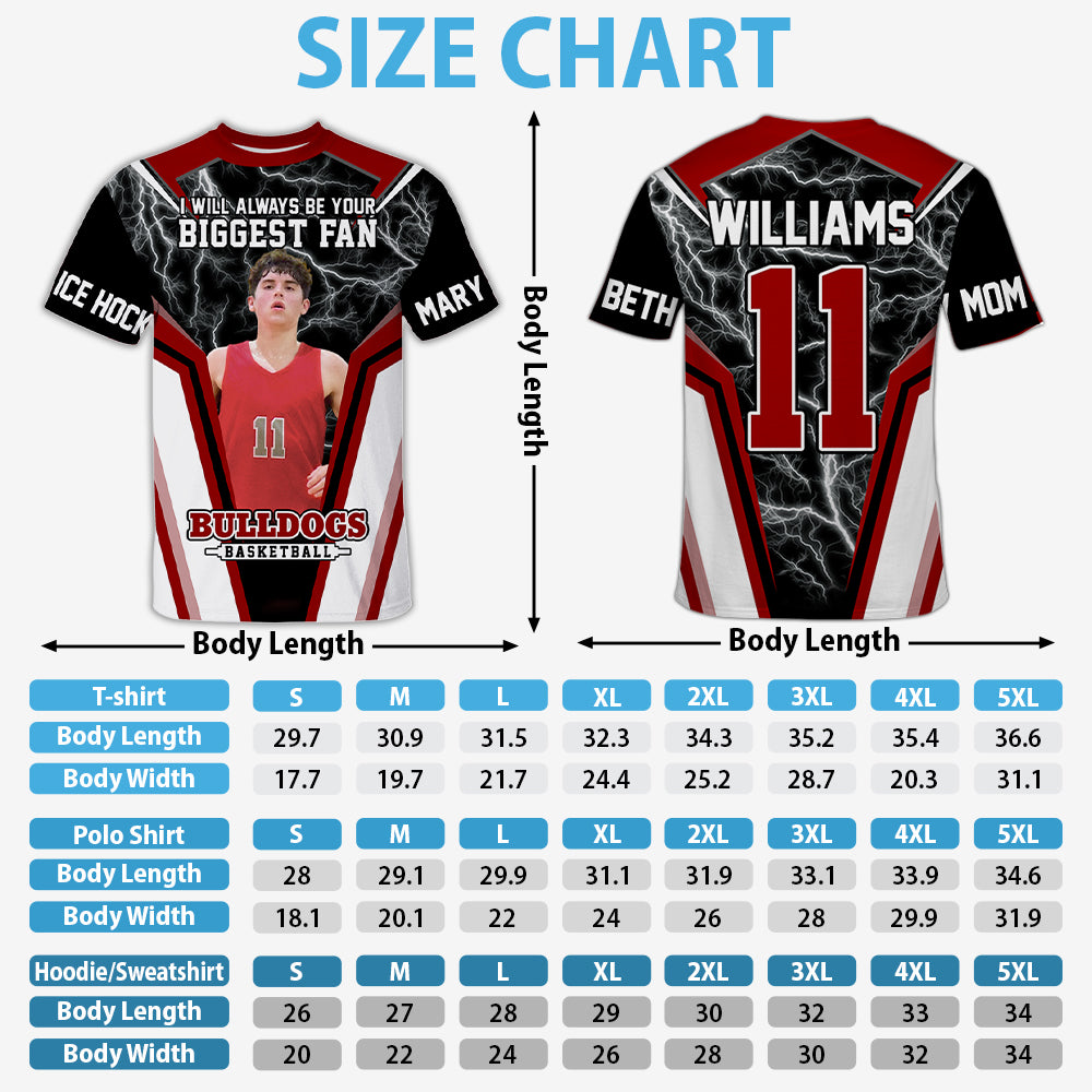 I Will Always Be Your Biggest Fan Vr3 Personalized All Over Print Shirt For Basketball Mom Grandma Sport Family