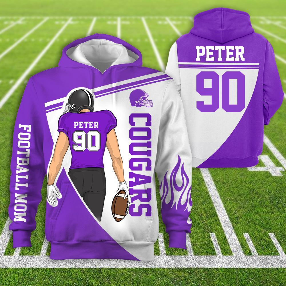 Personalzied American Football American Football Custom Player All Over Print Hoodie Shirt K1702