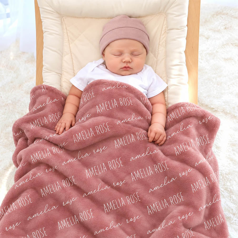 Custom Baby Blanket with Name, Personalized Name Blanket, Newborn Hospital Blanket, Custom Baby Gift, Baby Name Swaddle Pt99