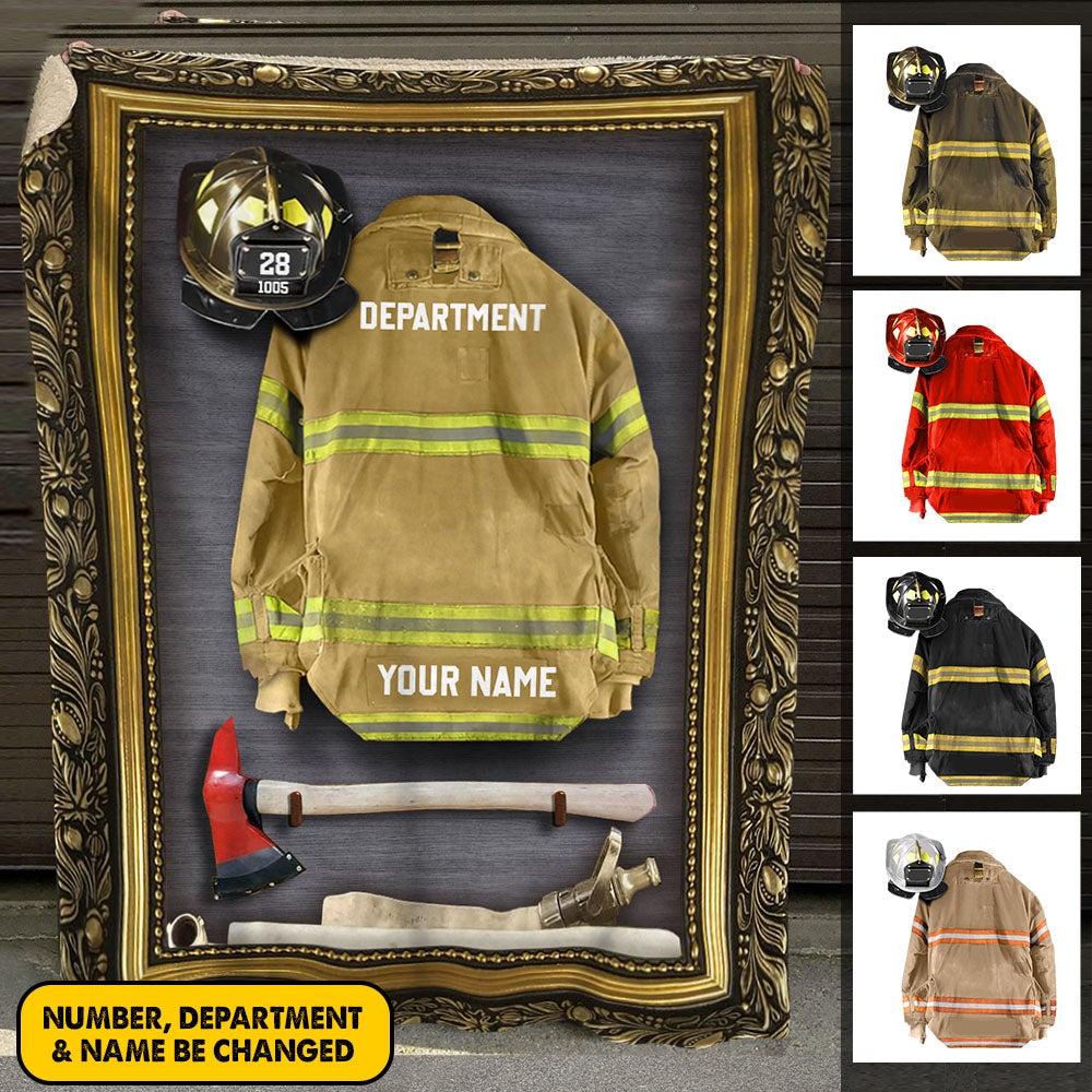 Firefighter Armor Clothes And Helmet Custom Blanket Gift For Firefighter Fireman