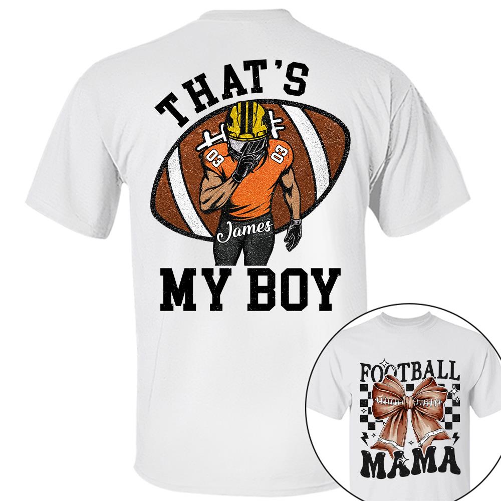 vThat’s My Boy Personalized Football Mom Football Grandma Shirt Gift For Sport Family T1807 Hv01