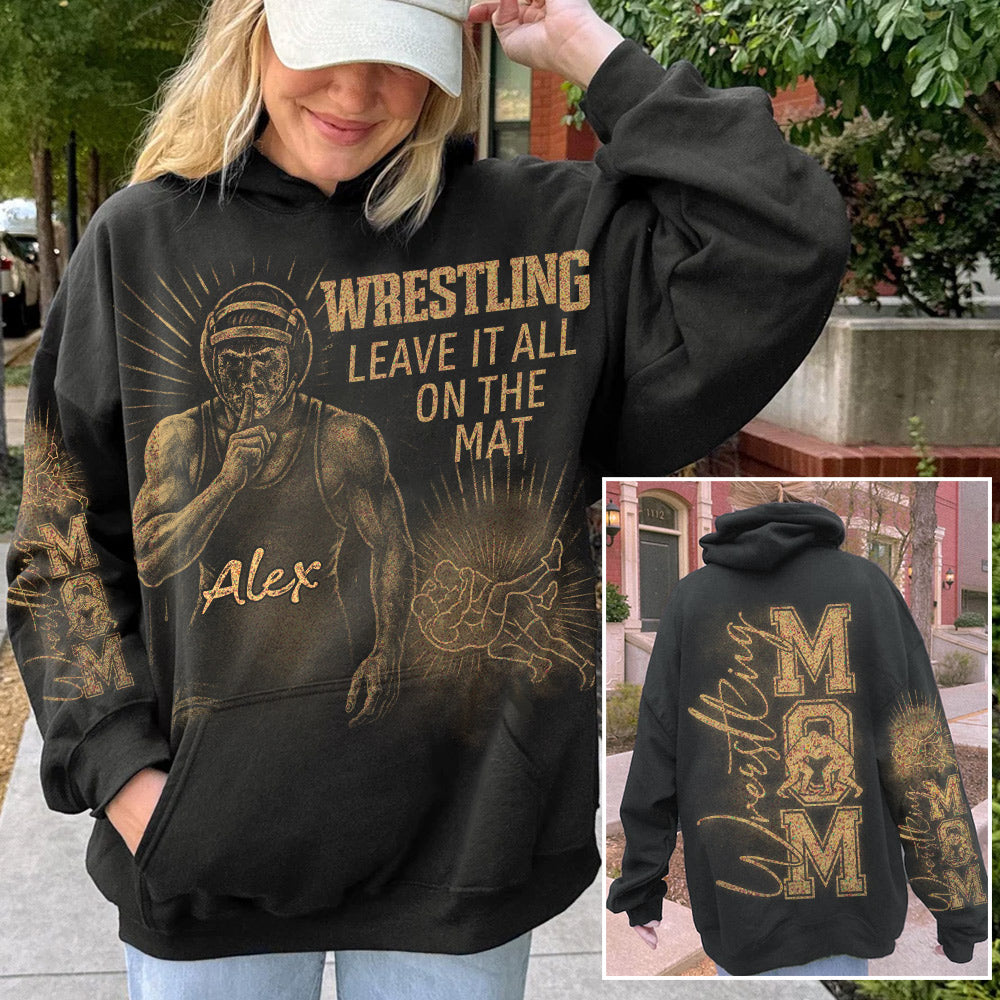 Wrestling Leave It All On The Mat Personalized Bleach Style Wrestling Player Shirt For Sport Wrestling Mom Leave It All On The Mat Wrestling Tu24 Li29