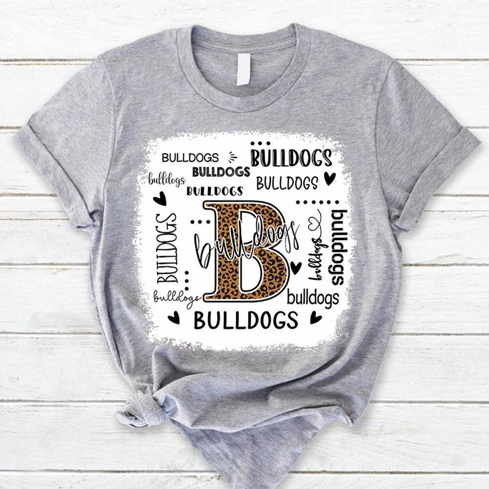 Personalized Bulldogs Leopard Custom Name T-Shirt Teacher Appreciation Gift Ph99 Nh00