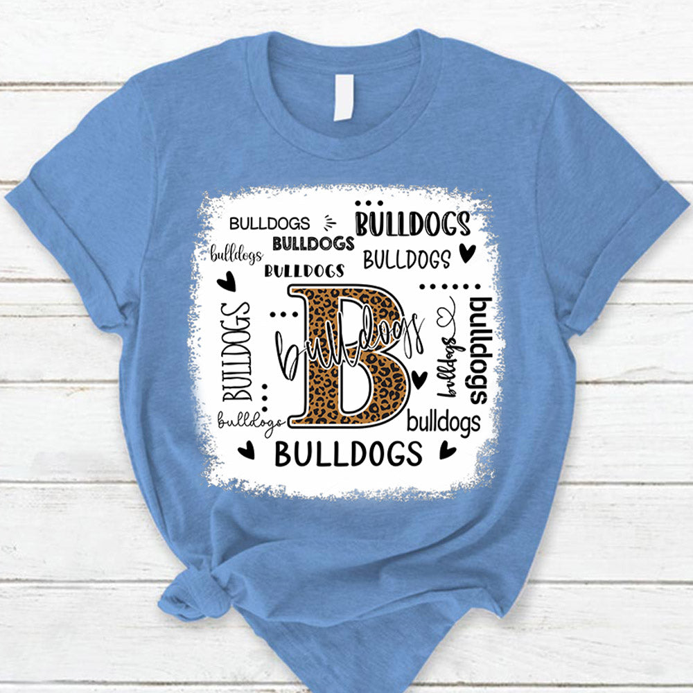 Personalized Bulldogs Leopard Custom Name T-Shirt Teacher Appreciation Gift Ph99 Nh00
