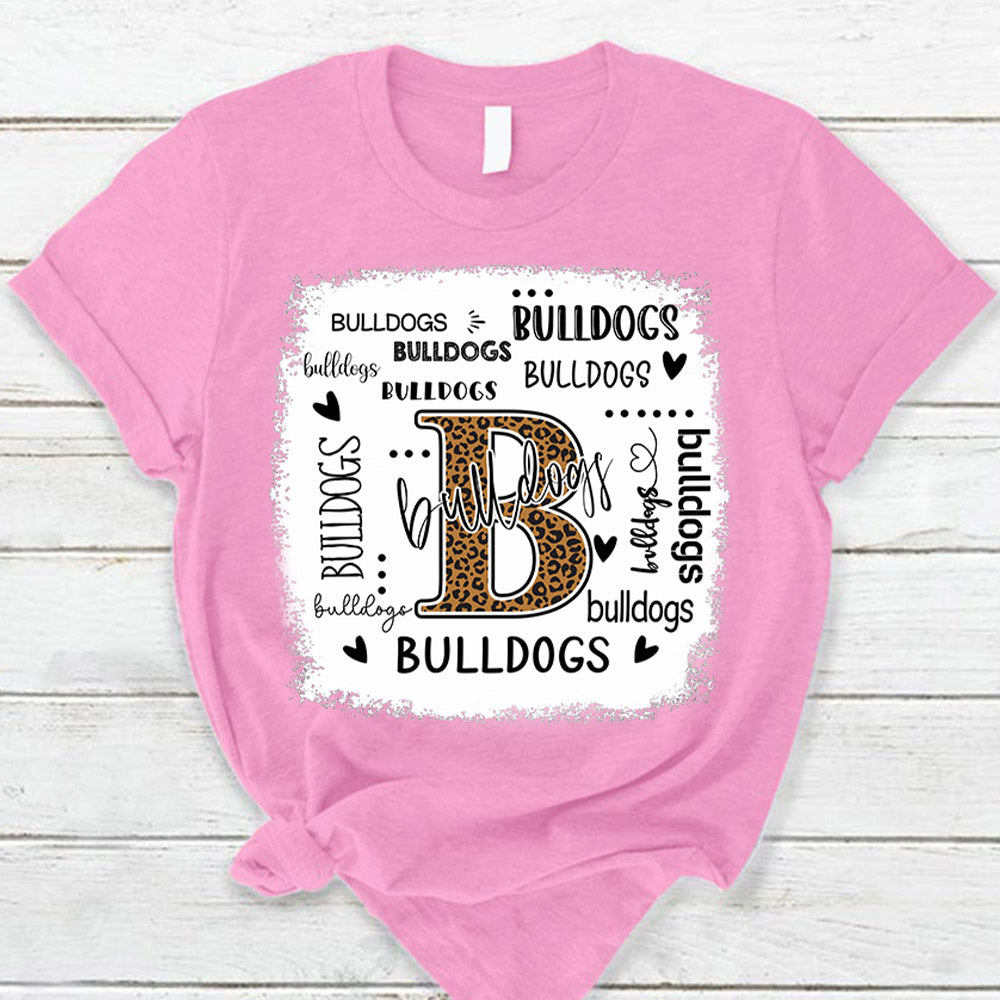 Personalized Bulldogs Leopard Custom Name T-Shirt Teacher Appreciation Gift Ph99 Nh00