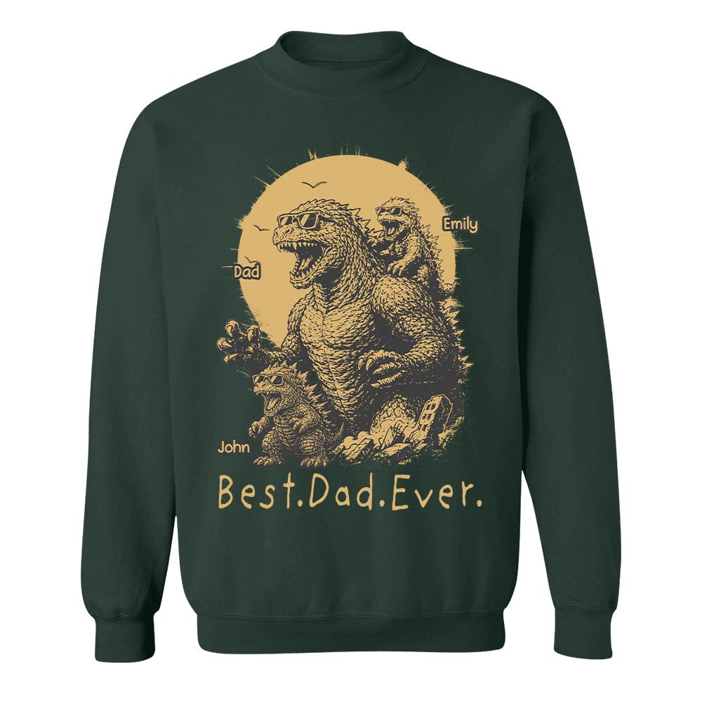 Personalized Best Dad Ever Dadzilla T-Shirt Father Day Gifts for Dad Funny Papa Tshirt Cool Daddy Dinosaur Tee Vr2