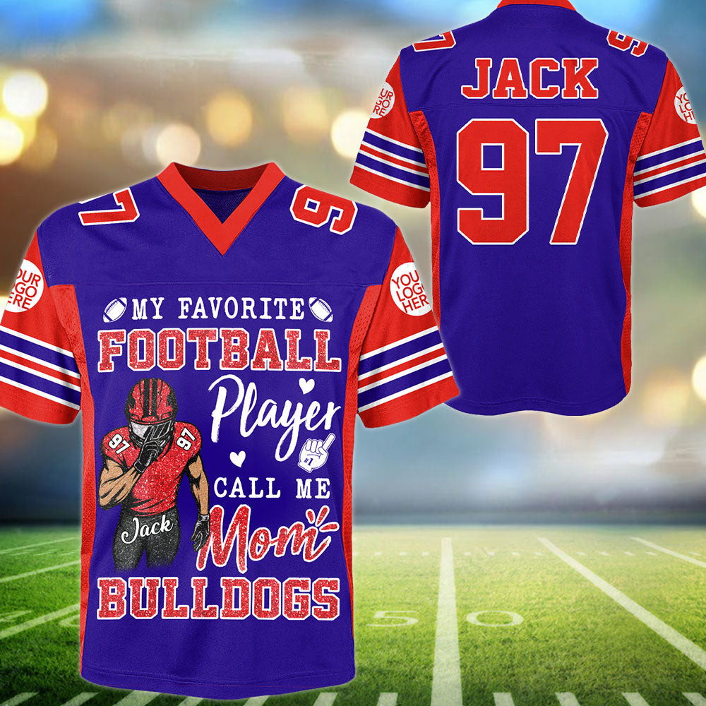 My Favorite Football Player Calls Me Mom Personalized Football Jersey Gift Football Mom Gameday Tu24 PT99