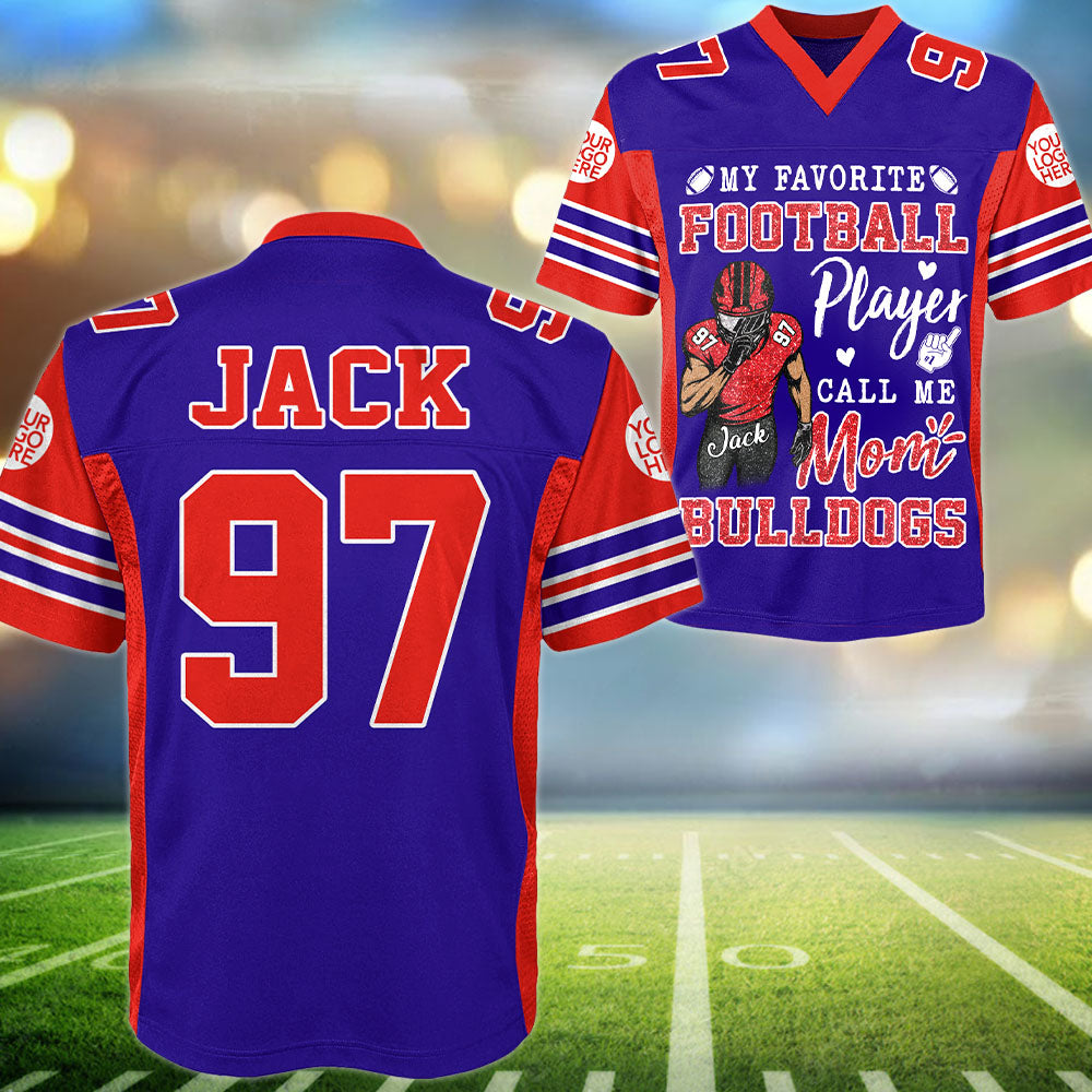 My Favorite Football Player Calls Me Mom Personalized Football Jersey Gift Football Mom Gameday Tu24 PT99