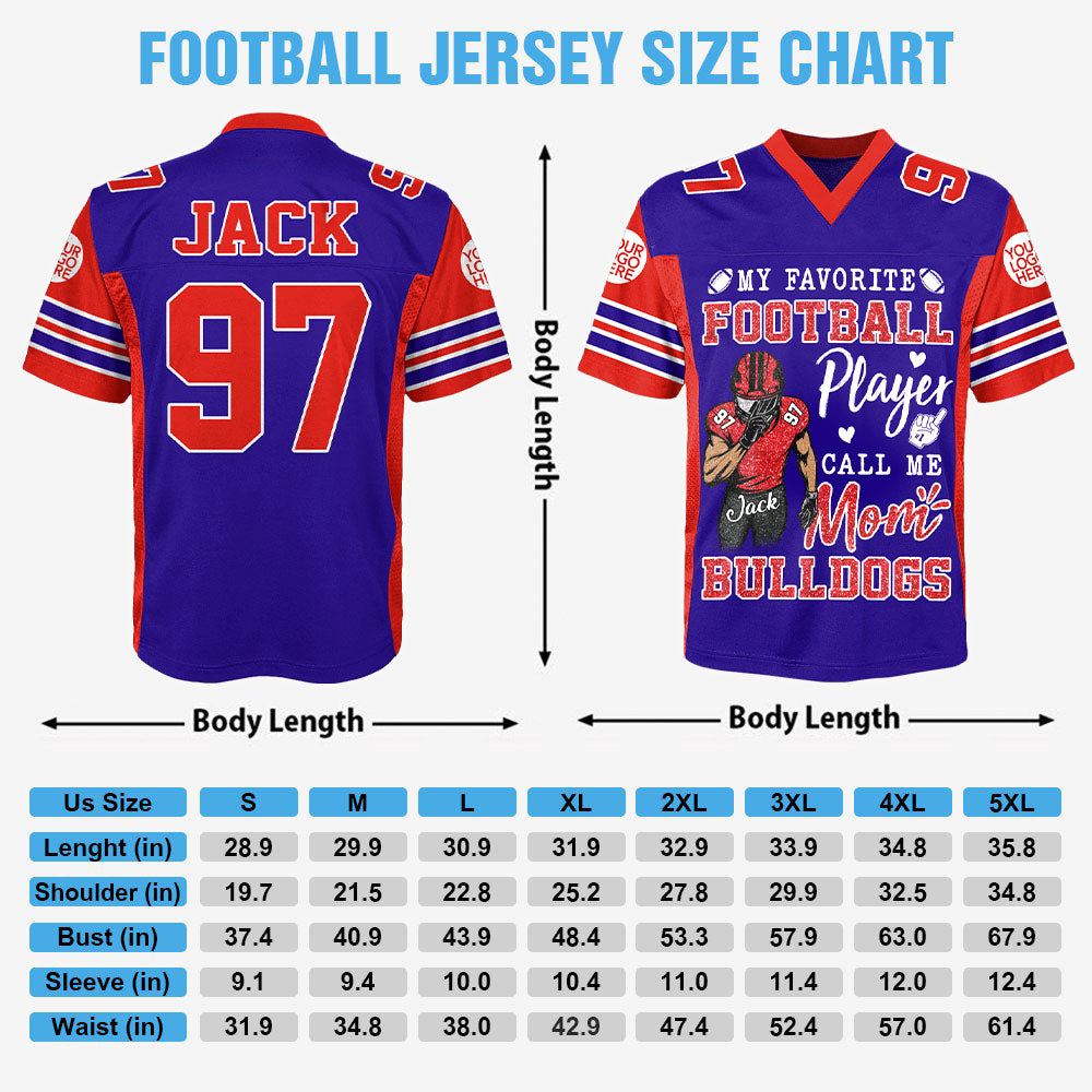 My Favorite Football Player Calls Me Mom Personalized Football Jersey Gift Football Mom Gameday Tu24 PT99