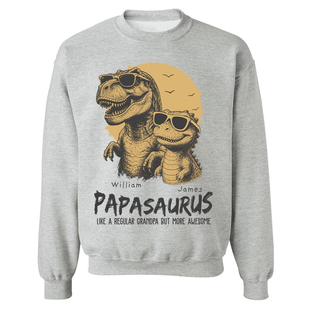 Personalized Grandpasaurus Shirt with Custom Kids Names, Funny Grandpa Family T Shirt for Papa Daddy, Father's Day Birthday Gift Hv01