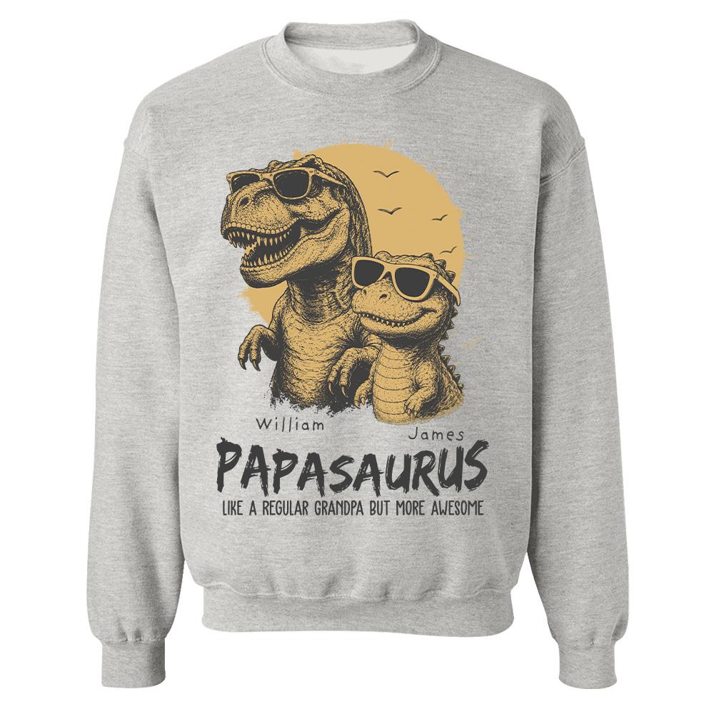 Personalized Grandpasaurus Shirt with Custom Kids Names, Funny Grandpa Family T Shirt for Papa Daddy, Father's Day Birthday Gift Hv01