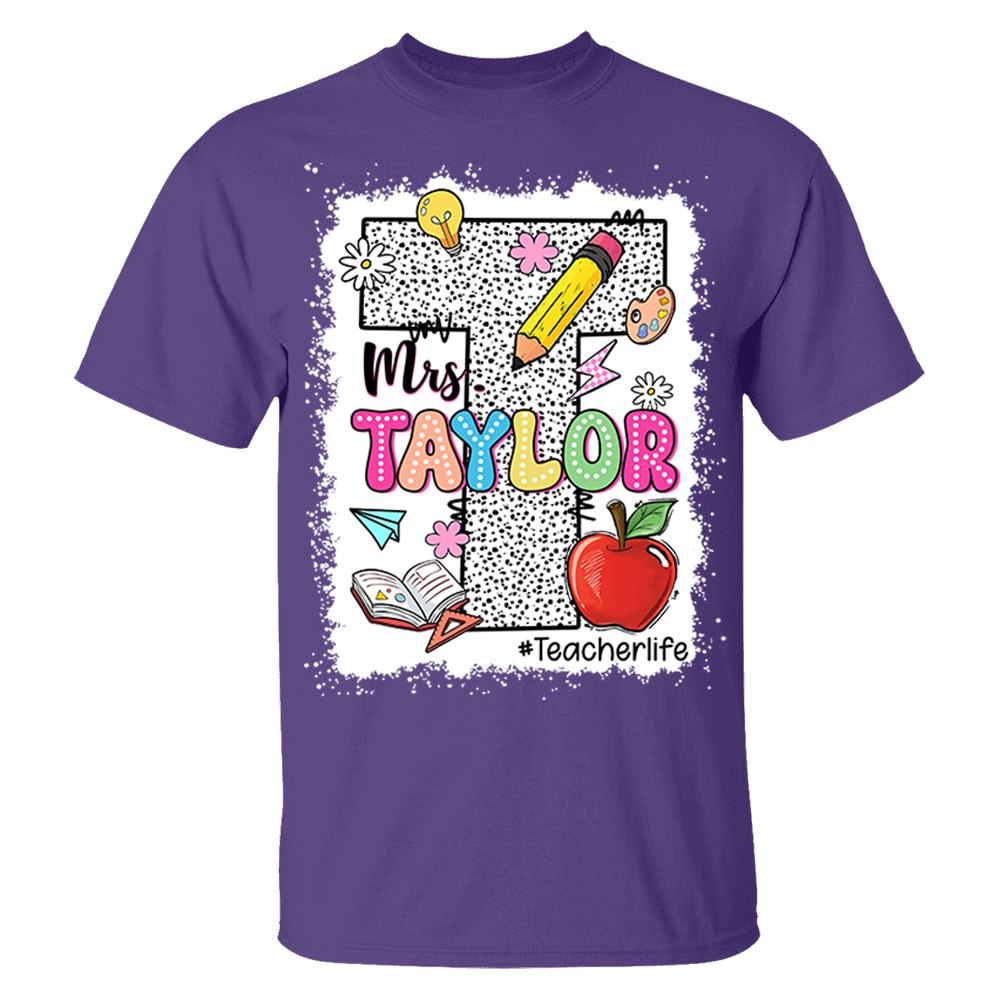 Teacher Name Custom Design, Back To School Teacher Personalized Shirt, Appreciation Gift For Teacher Tu24 Do99