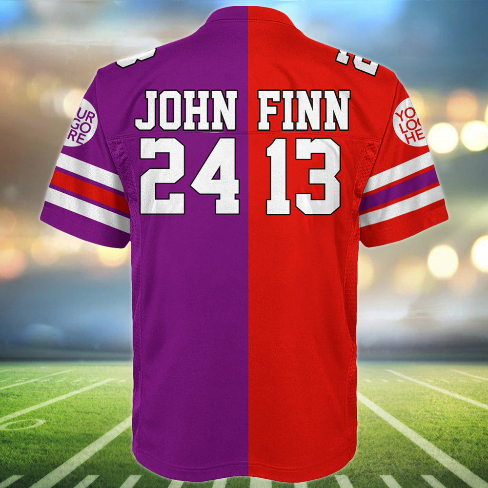 I Will Always Be Your Biggest Fan ,Custom Any Two Football Team, Personalized Team Name And Number Football Jersey Na02 Hv01