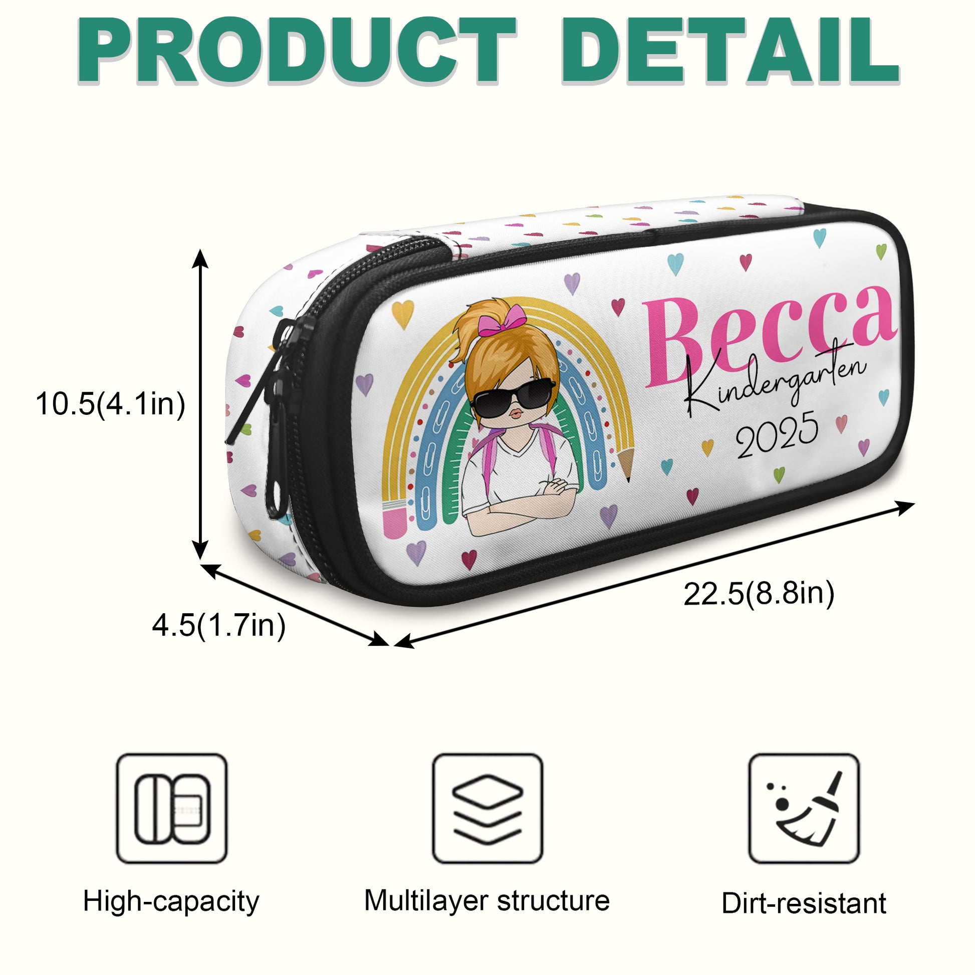 Back To School Personalized Kindergarten Pencil Case Tu24 Hv01